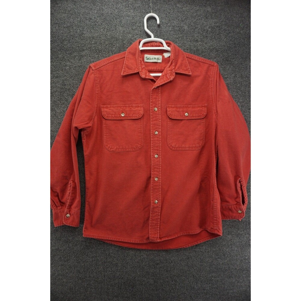 Vintage Gander Mountain Chamois Flannel Shirt Mens Large Red 80s Made In USA